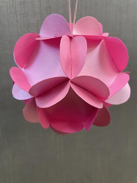 Pink 3D flower ball