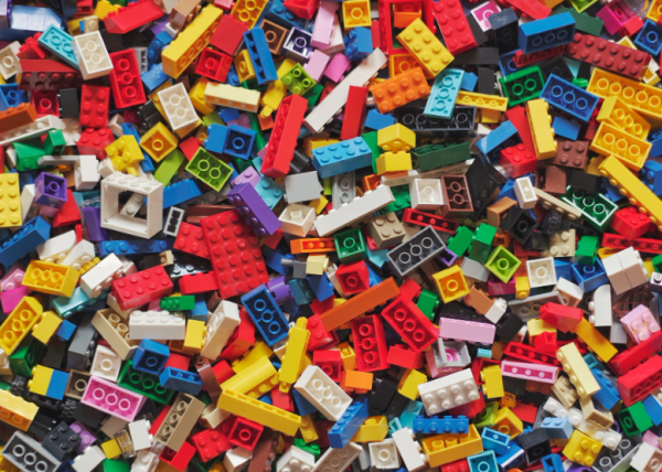 countless amount of different colored small building blocks