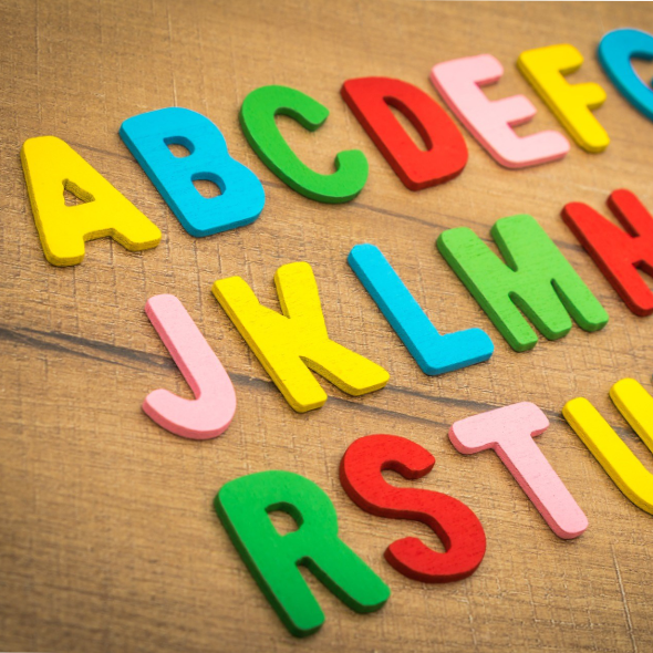 Plastic letters spelling out the alphabet