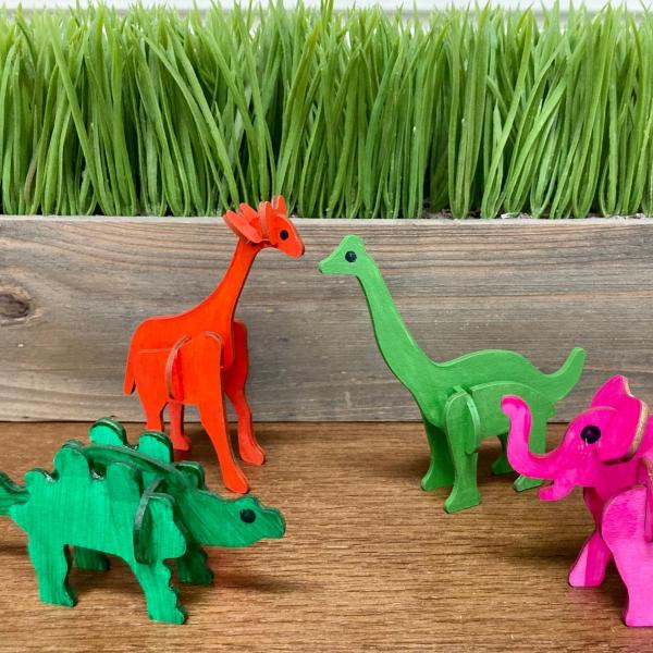 colorful dinosaur and animal puzzles