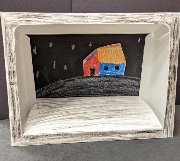 Diorama of a house drawing 