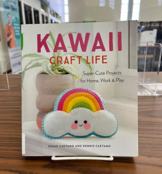 Kawaii book cover, rainbow cloud