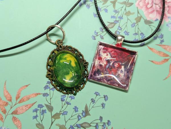 Melted crayon pendants