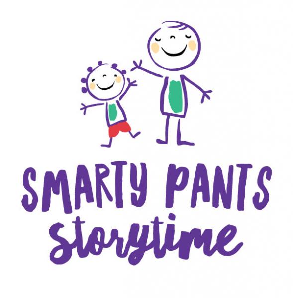 Smarty Pants Storytime Logo with two stick figures