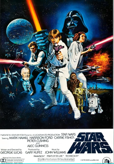 Image of a poster for Star Wars (1977).