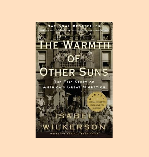 Cover of the book The Warmth of Other Suns. Depicts a black and white photograph of a building.