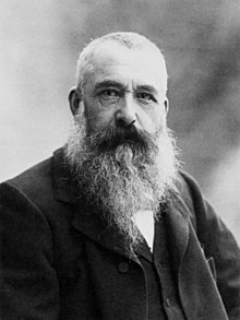 black & white picture of artist Claude Monet