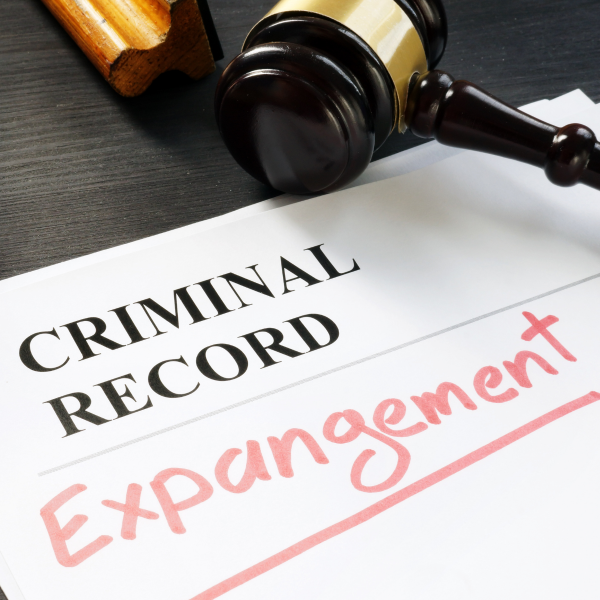 Image of paper with Criminal Record Expungement written on it