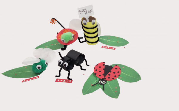 Different bugs made out of paper