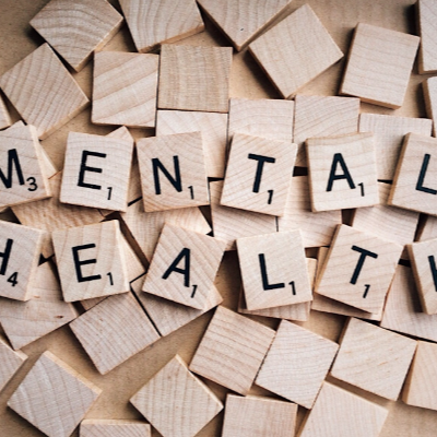 mental health written on small wood blocks