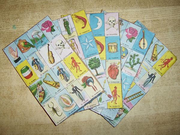 flat lay of loteria game
